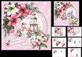 7x7 Pink Christmas snowman with amaryllis choice of two mini kit