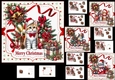 6x6 Christmas cats choice of four mini kit