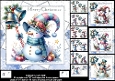 7x7 Whimsical Christmas snowmen choice of four mini kit
