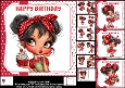 7x7 Birthday fun girl choice of four mini kit