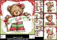 7x7 Whimsical birthday bear choice of four mini kit