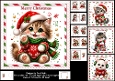 7x7 Cute pussy Christmas wishes choice of four mini kit