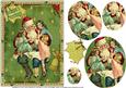 Vintage Christmas Kids on Santa's Knee Oval Pyramid