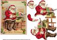 Vintage Christmas Santa in Workshop Decoupage