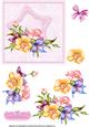 Floral Spray Decoupage Topper Pink