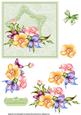 Floral Spray Decoupage Topper Green