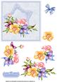 Floral Spray Decoupage Topper Blue