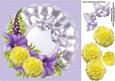 8x8 Lavender and Yellow Floral Spray