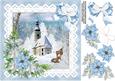 8x8 Ice Blue Snowy Church Scene