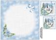 8x8 Ice Blue Snowy Church Scene Insert Plate