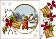 8x8 Vintage Santa and Candy Canes