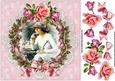 8x8 Vintage Girl Cheers Rose Wreath