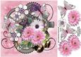 8x8 Pink Floral Steampunk Cluster