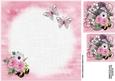 8x8 Pink Floral Steampunk Cluster Insert Plate