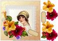 8x8 Vintage Girl in Gold Hat