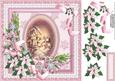 8x8 Vintage Scene with Pink Poinsettias