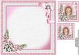 8x8 Vintage Scene with Pink Poinsettias Insert Plate