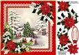 8x8 Traditional Vintage Christmas Scene Red