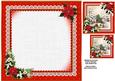 8x8 Traditional Vintage Christmas Scene Red Insert Plate