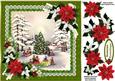 8x8 Traditional Vintage Christmas Scene Green