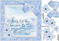 8x8 Iced Blue Polar Bears Christmas