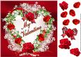 8x8 My Valentine Ribbon Heart and Roses