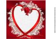 8x8 My Valentine Ribbon Heart and Roses Insert Plate