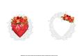 Pair of Hearts with Vintage Roses Insert