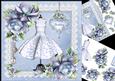 8x8 Blue Fashionista with Porcelain Roses Mini Kit