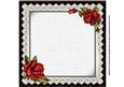 8x8 Cameo Vintage Lady with Red Roses Insert