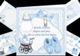 8x8 Bottles Booties and Pins New Baby Boy Mini Kit