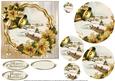 Vintage Scene with Golden Poinsettia Pyramid