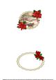 Christmas Vintage Scene with Poinsettia Insert