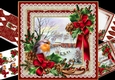 8x8 Christmas robin with oust house scene mini kit