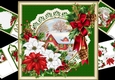 8x8 Snowy cottage scene with poinsettias mini kit