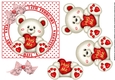 Valentine bear sending hugs and kisses