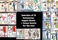 Bumper kit containing 12 humourous sheets for the men + inserts