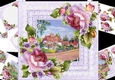 8x8 spring roses with choice of 2 cottage scenes mini kit 2