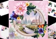 8x8 Summer flowers with watercolour scene mini kit