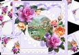 8x8 thatched cottage with roses in lace frame mini kit
