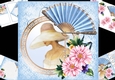 8x8 Blue fan with flowers mini kit