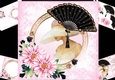 8x8 Black fan with flowers mini kit