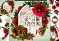8x8 Vintage Christmas through the window choice of 2 scenes mini kit