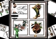 8x8 Black and white Christmas ornaments 1 mini kit