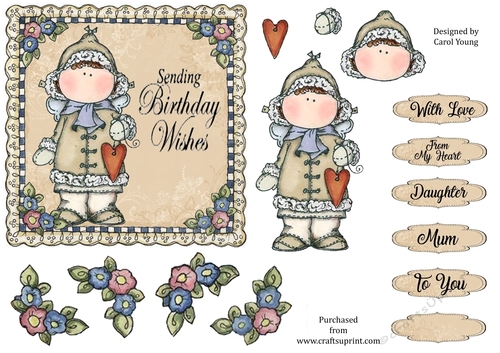 Girl With Heart Birthday