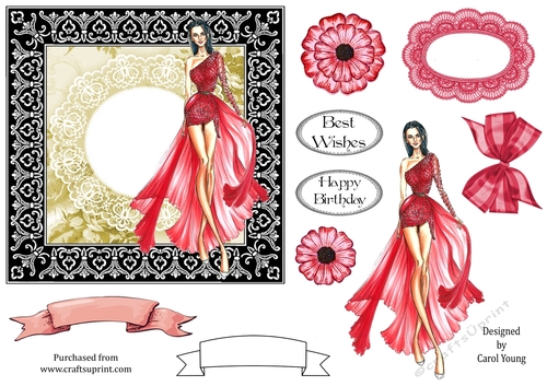 Elegant Lady Card Front 14