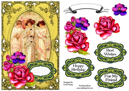 Vintage Portrait Frame Card Front 1