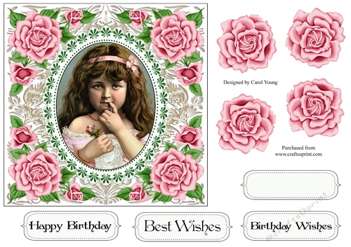 Pretty Rose Frame Vintage Child 2