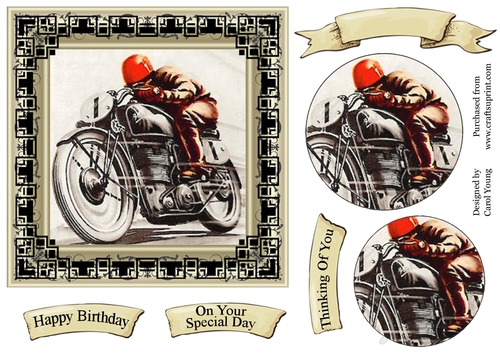 Motorcyclist Male Card