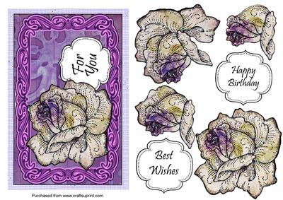 Purple Rose Frame Quick Card
